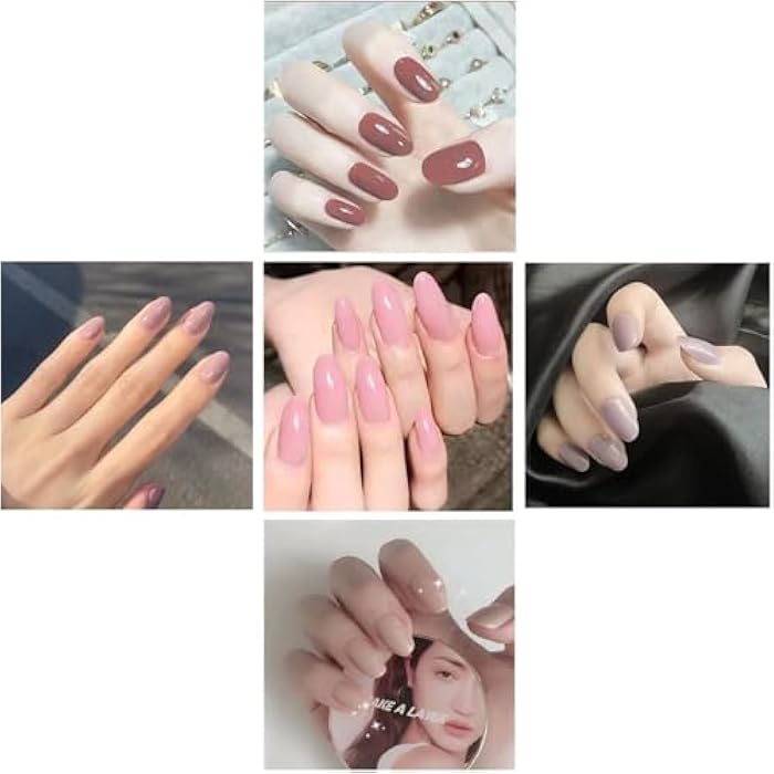 24 Color Press On Nails Sets, 576Pcs Glossy Colored Straight Fake Nails, Full Cover Artificial Fingernails Acrylic Tips Manicure Design Decor for Women Girls DIY Nail - shape 2 - Image 4